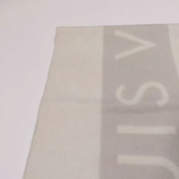 Auth Louis Vuitton Neutrals White / Ivory Gray / Beige Cashmere Baroda Scarf - Picture 4 of 7